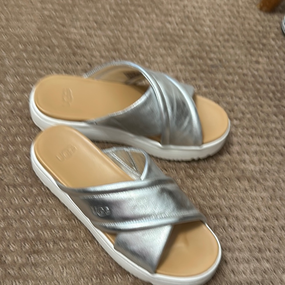 UGG Women's Silver Slide Sandals
